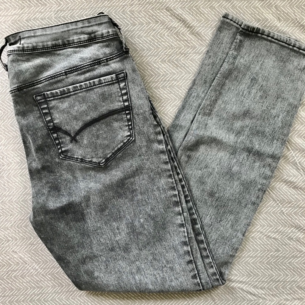 Bullhead Acid Wash Black Skinny Jeggings